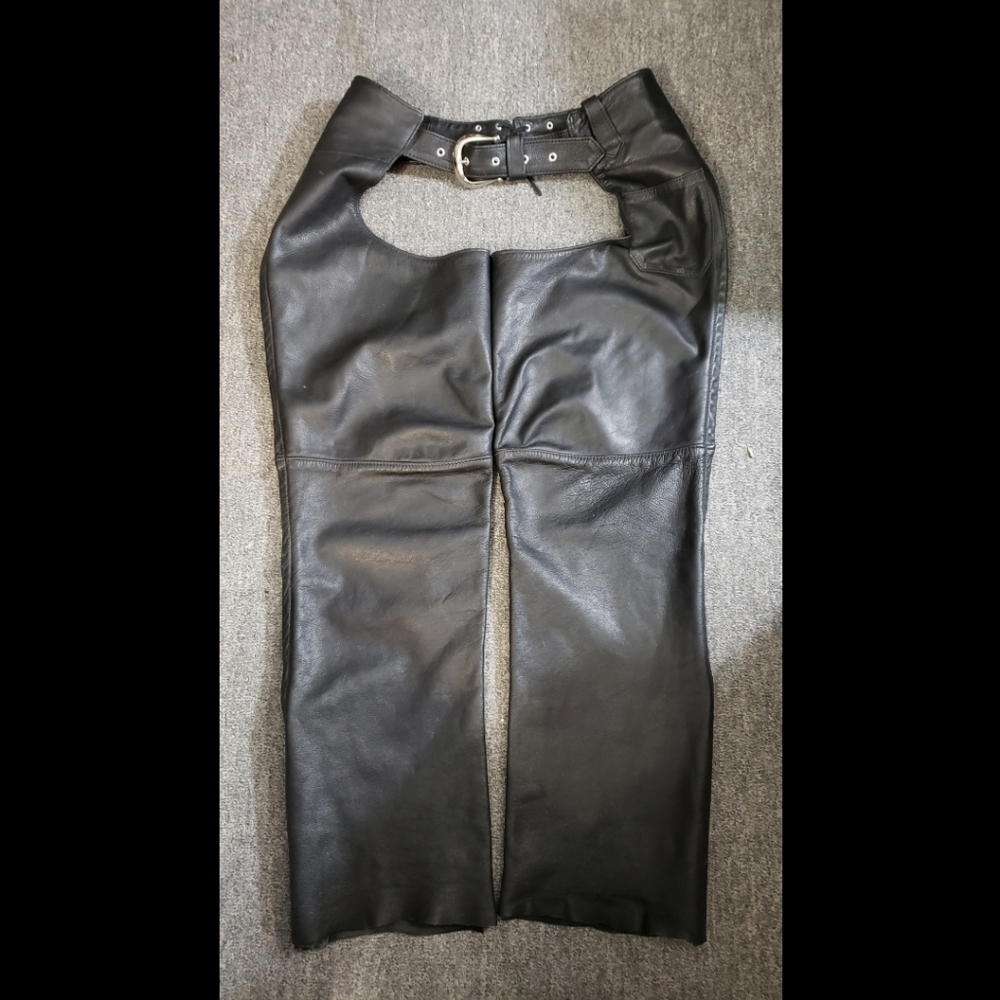 Leather motorcycle chaps Sz M